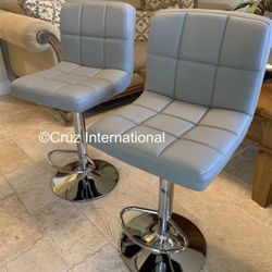 New 2 Gray Bar Stools 