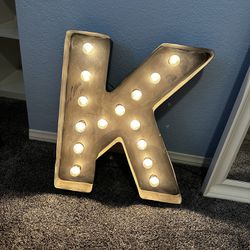 Letter K - Metal & Lighted