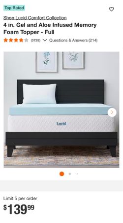 4 in. Gel and Aloe Infused Memory Foam Topper - Full