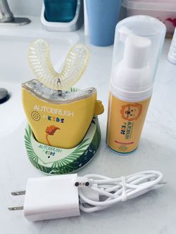 AutoBrush Sonic Pro Kids U Shaped Electric Toothbrush, Unique 360° Nylon Bristles with 3 Cleaning Modes, Teeth Whitening LED-Lights, Waterproof Design