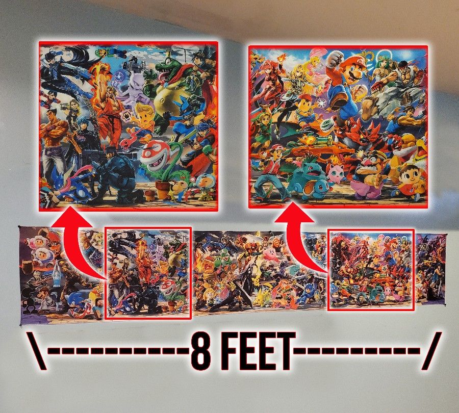 Super Smash Bros. Ultimate Mural Everyone is Here! banner 8 foot tapestry wall flag