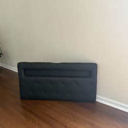 Black twin head board with led lights and charging port