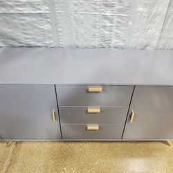 Mid Century Modern Style Grey and Gold   Sideboard Buffet(New)