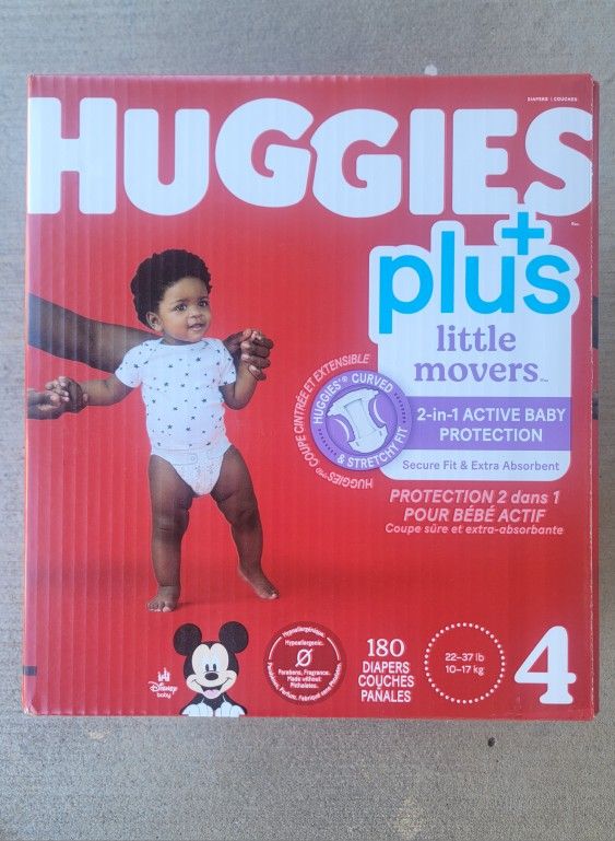 Diapers 180 Count Huggies Size 4