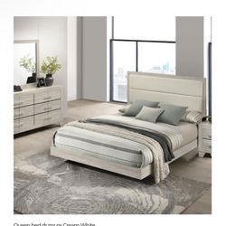 Four Piece, Queen Bedroom Set With Queen, Bed Frame, Dresser And Nightstand Sale Now