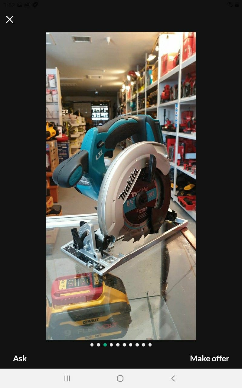 MAKITA 18V CORDLESS CIRCULAR SAW 6-1/2" IN. NO BATTERY NO CHARGER SOLO LA HERRAMIENTA