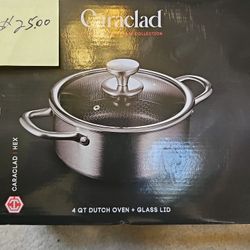 4 QT Dutch Oven + Glass Lid