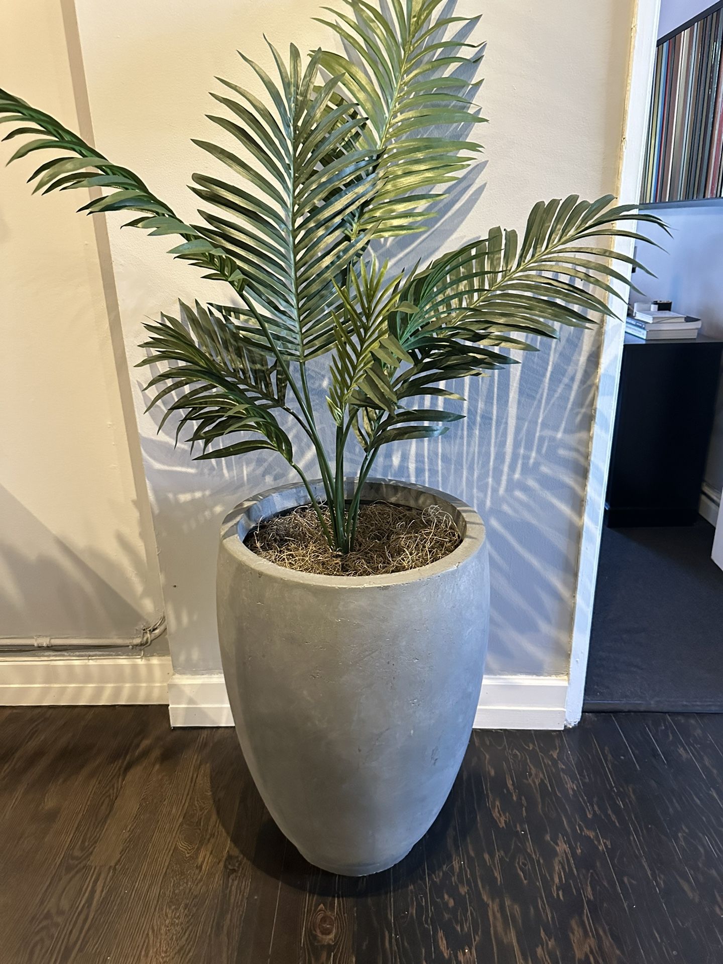 Large Grey Vase With Palm