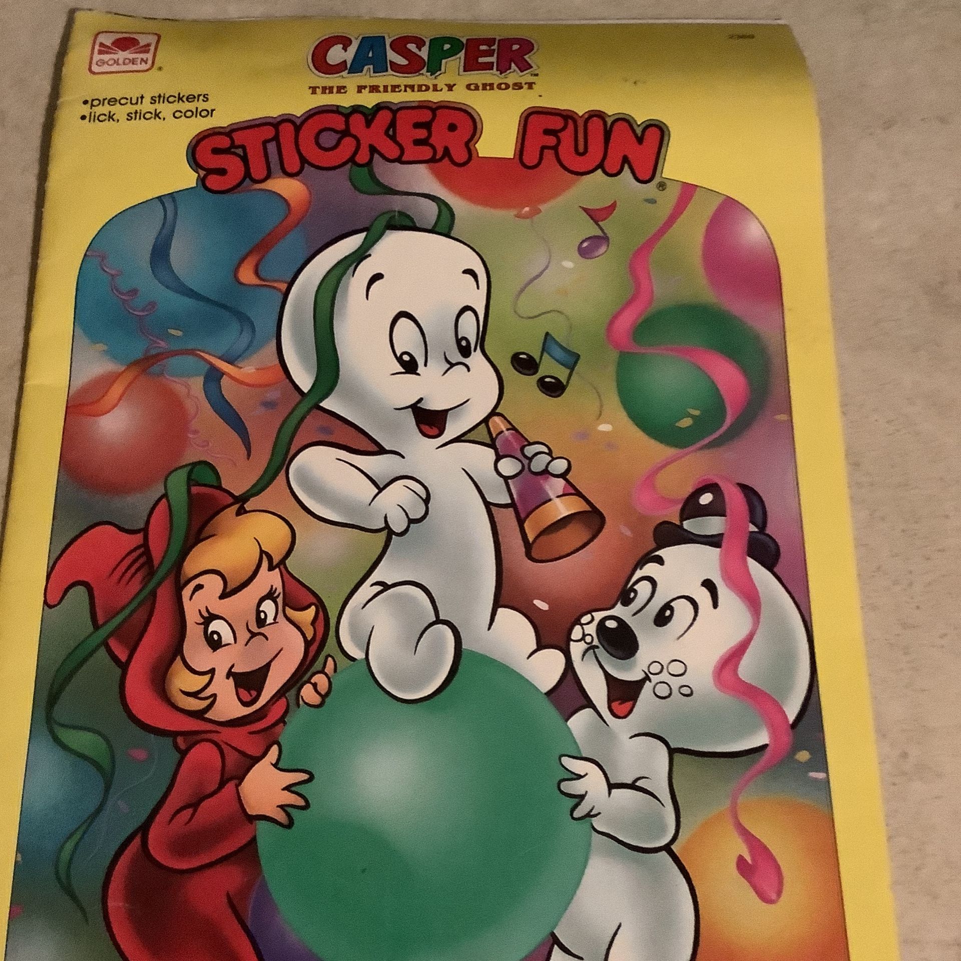 Casper the friendly ghost sticker fun vintage sticker coloring book