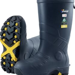 Botas de Trabajo impermeables de goma PU, Con Punta De acero  Resistentes Al Ácido Y Al Aceite Antidelizantes En Hielo  Zise 10