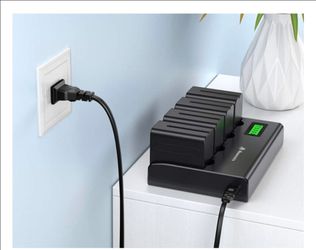 Powerextra 4-Slot LCD Charger & (4) NP-F(contact info removed)mAh Batteries Set for Sony NP-F