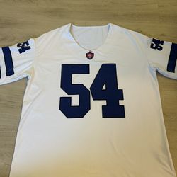 Unisex White & Blue #54 Oversized Jersey Shirt