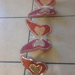 Mariposas De Barro Con Vidrio Para Pared