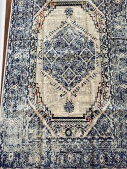 Easy-Going Boho Area Rug 3x5 Entryway Rug Washable Inside Door Mats for Home Entrance Non-Slip Vintage Distressed Small Rugs for Entry Living Room Bed