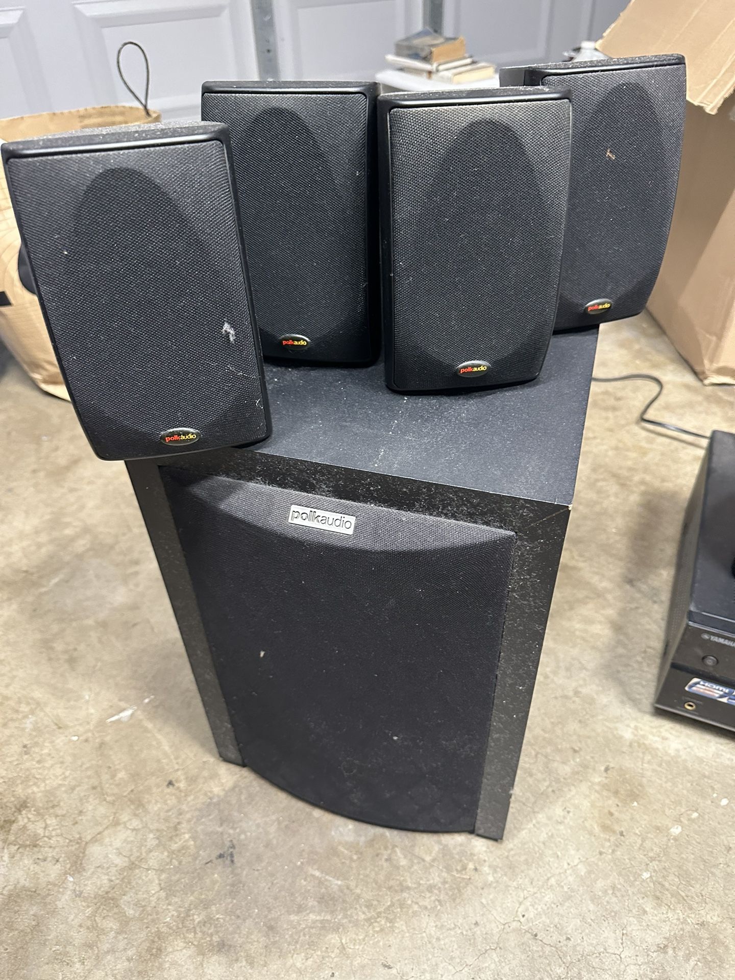 Polk Audio 6.1 Speaker And Yamaha Amplifier