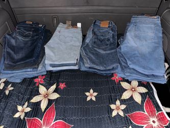 35 pairs of women jeans mostly are Levi’s original brand different sizes In excellent condition some are like new $95 for all of them