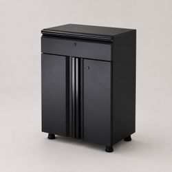 24 in Black Steel Cabinet