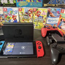 Nintendo Switch With Games And Pro Controller 