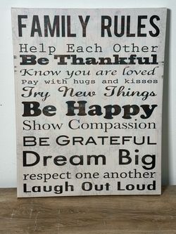 Family Rules Decorative Wall Sign