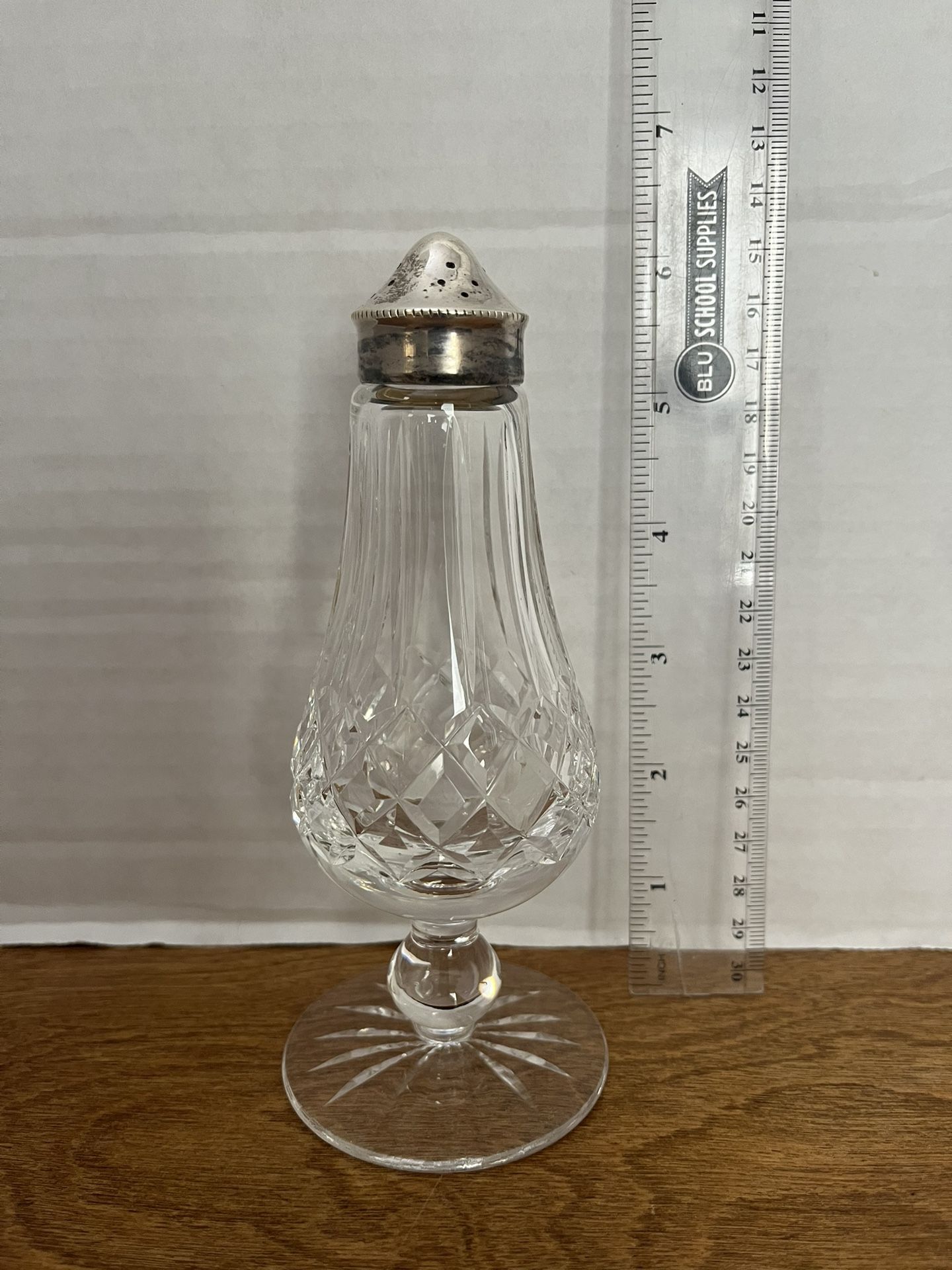 Waterford Crystal & Silverplate Lismore Shaker - 6 1/4" tall 