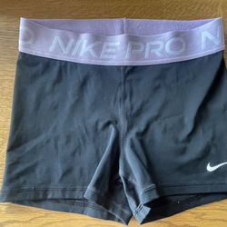 Nike Pros Womens Shorts Size M 3” Inseam Black/Lavender