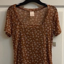Brand New Brown Mesh Top Size XS Juniors