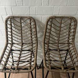 Rattan boho bar chairs