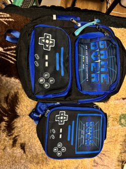 Kids Gaming Backpack And Lunchbox 