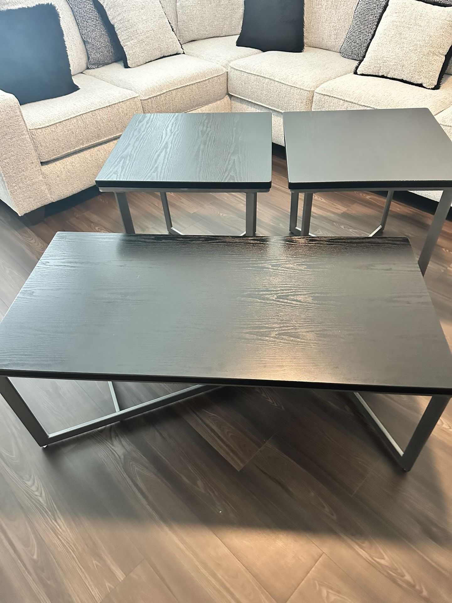 Black Coffee Table And Side Tables