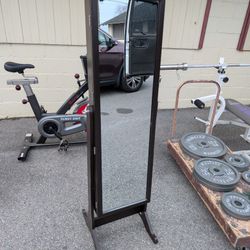 Black Jewelry Chest Mirror Locking 5ft Nice