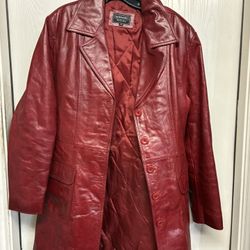 Brand Collection Women’s Red Leather Jacket 2Xl