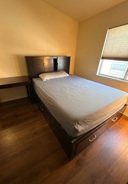 Queen Size bed frame with drawers