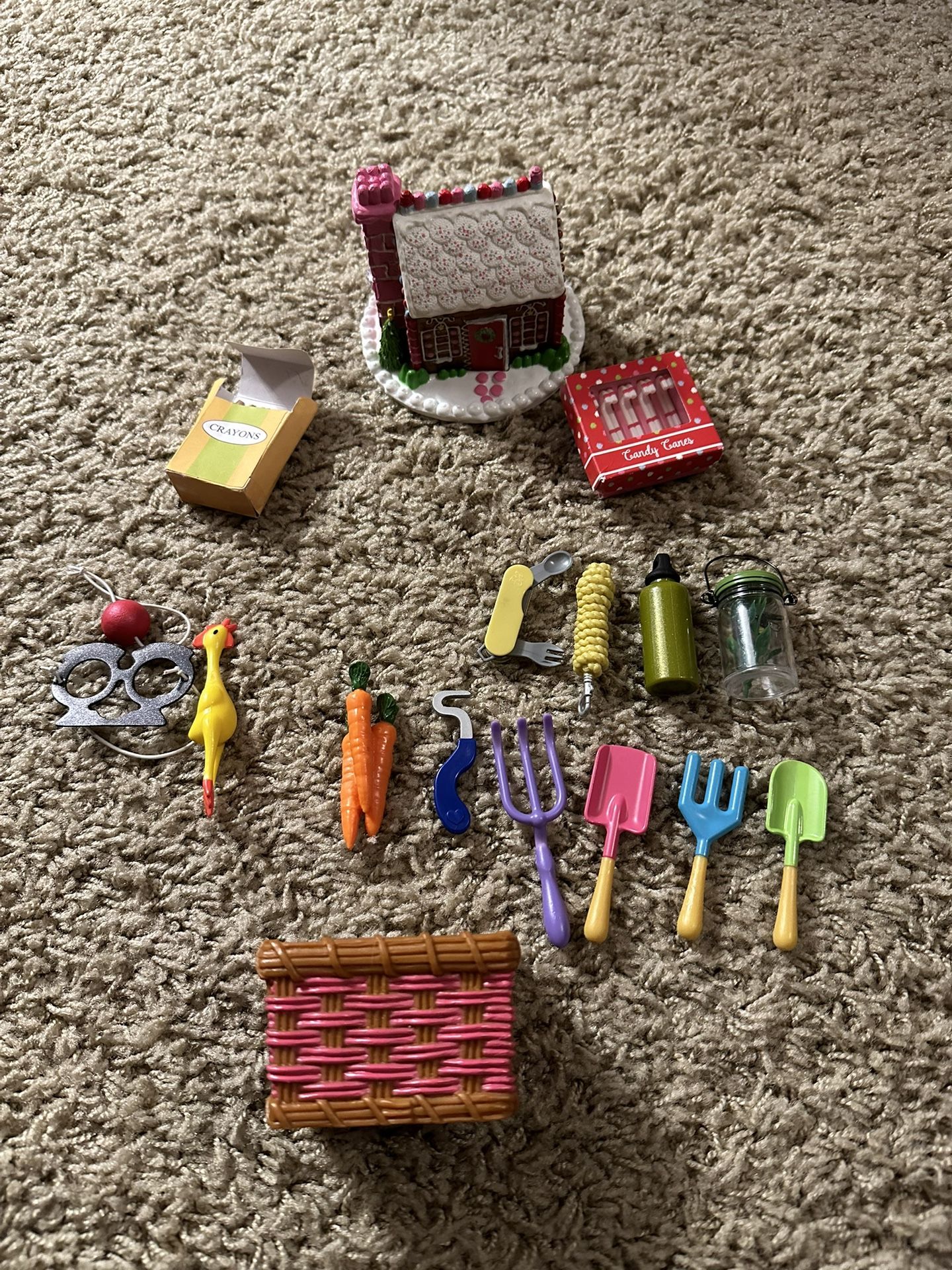 American girl, doll, gardening, outdoor, gingerbread, magic Trick, Crayons