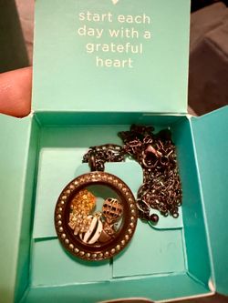 Fall origami owl brown locket with matching chain and fall charms
