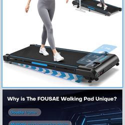 Walking Pad Treadmill, 6.2MPH Under Desk Walking Pad with 10% Incline, Treadmills for Home with Double Frame, 2.75HP Brushless Drive, 12 HIIT Programs