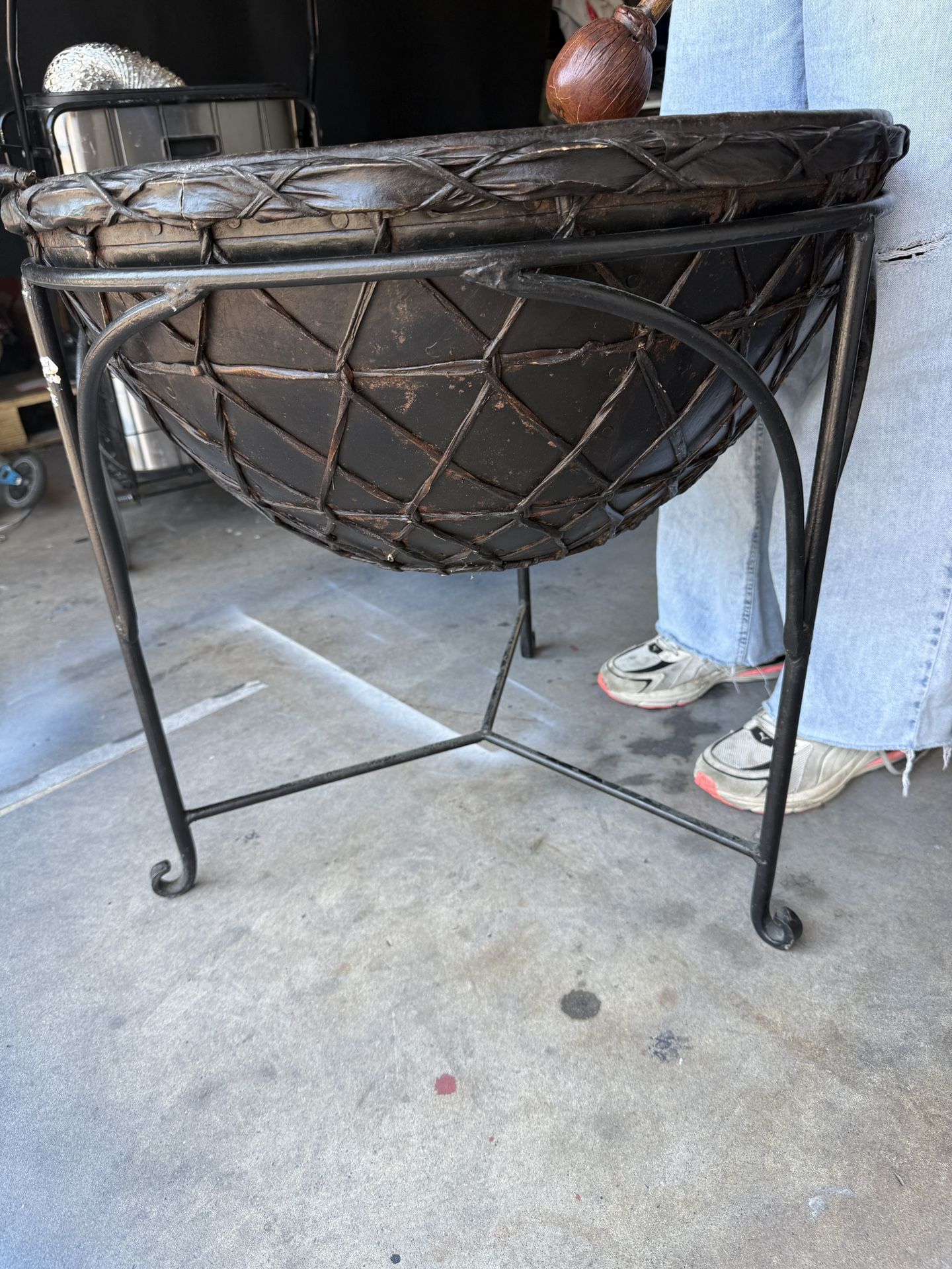 Artisan African Style Drum Table vintage