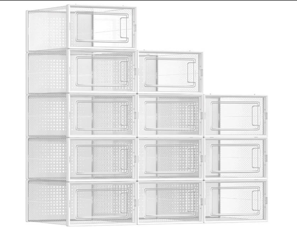 Stackable Clear Shoe Boxes - 24 shoe boxes