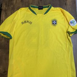 Brazil Soccer Jersey w/ patches AOQUE TAG