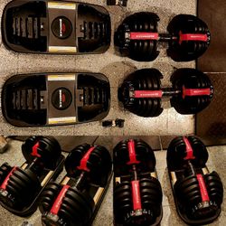 552 BOWFLEX DUMBBELLS ADJUSTABLE DUMBBELL 5-52LB SELECT WEIGHTS PAIR

