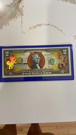 2018 Year of the Dog $2 Bill Colorized