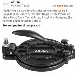 (#66455) ABUSA 8-Inch Tortilla Press Black