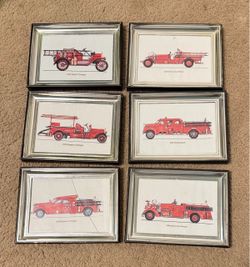 Fire trucks wall decor
