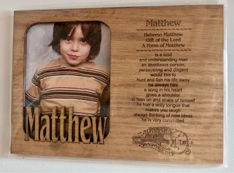 Wooden frame Matthew name meaning
