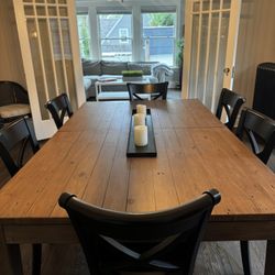 Crate And Barrel Morris Ash Grey Dining Table 8 Chairs And Buffer