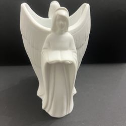 Avon Angel Votive Candle Holder White Bisque