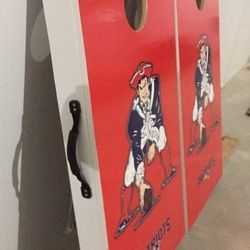 NEW/ Unused Regulation Hand Crafted New England Patriots CORNHOLE BOARDS