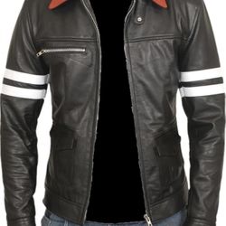 Mens Superhero Costume Cosplay Jacket - Casual Biker Style Leather Jacket