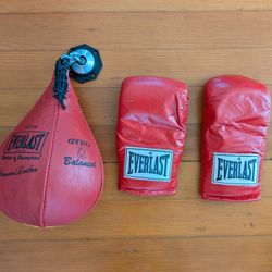 Vintage Everlast Boxing Set – Genuine Leather, Made in US