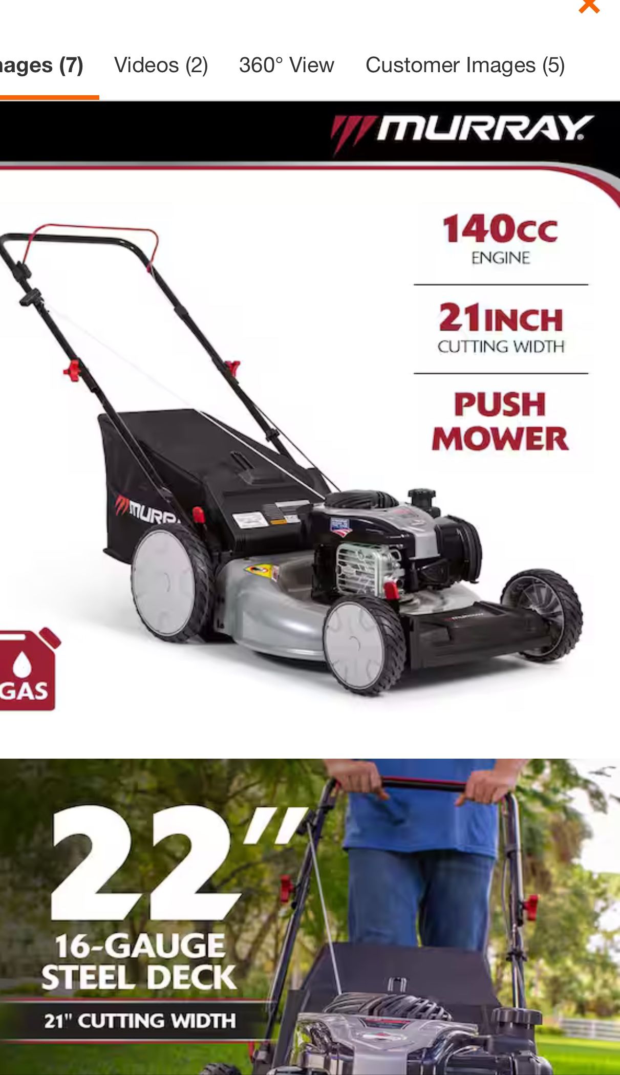 Murray 21 in. 140 cc Briggs and Stratton Walk Behind Gas Push Lawn Mower with Height Adjustment and with Mulch Bag