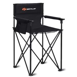 349*Portable 38'' Oversized High Outdoor Beach Chair Camping Fishing Folding Chair